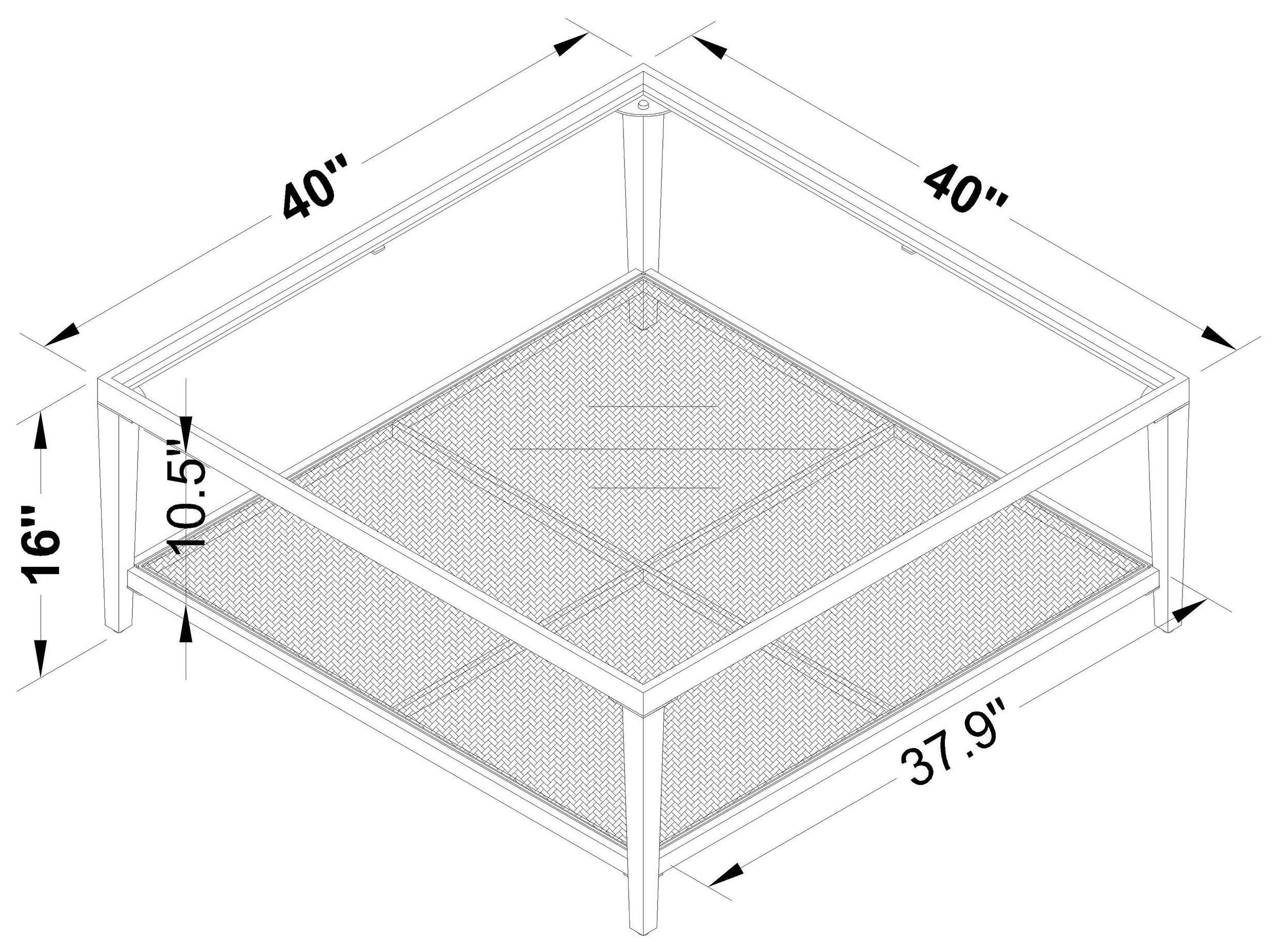 Lanewood Black And Glass Top Coffee Table