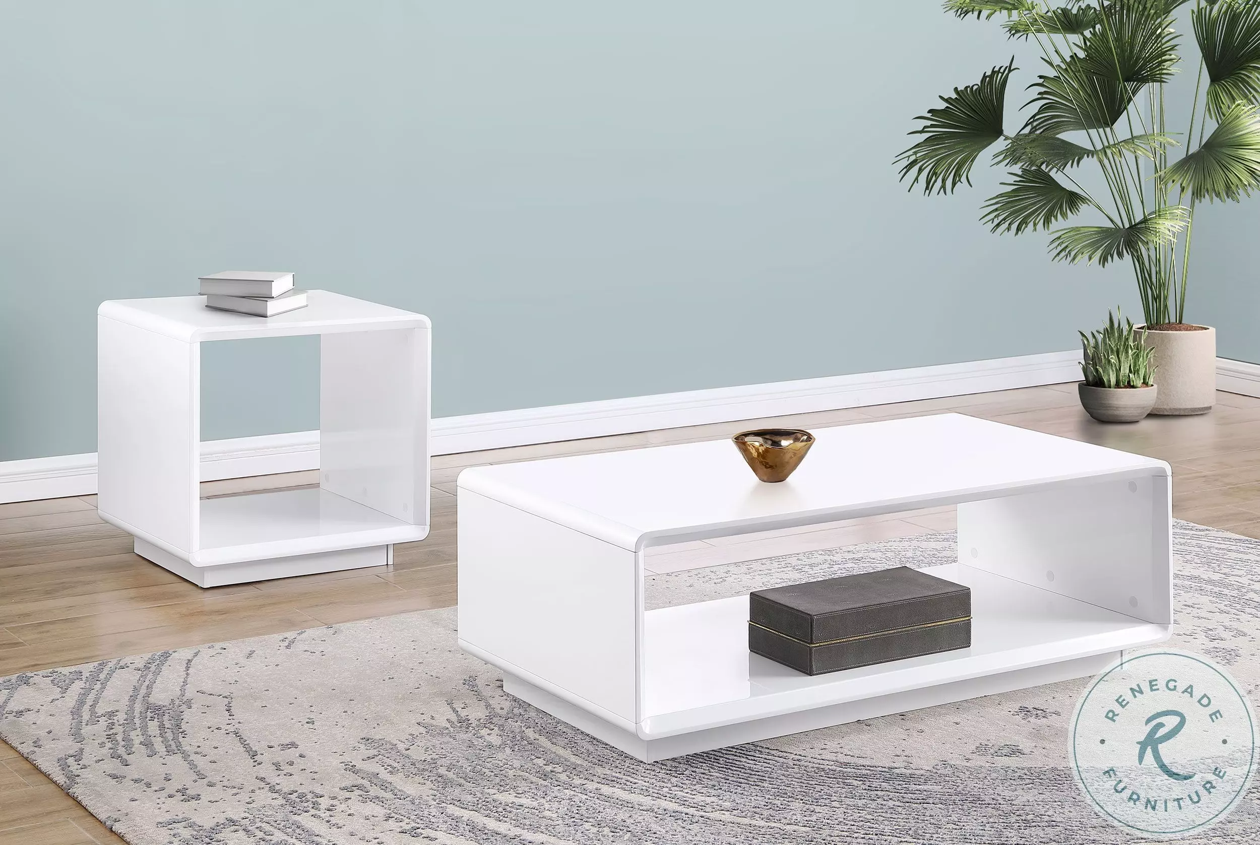 Paseo White High Gloss Rectangular Occasional Table Set from Coaster ...