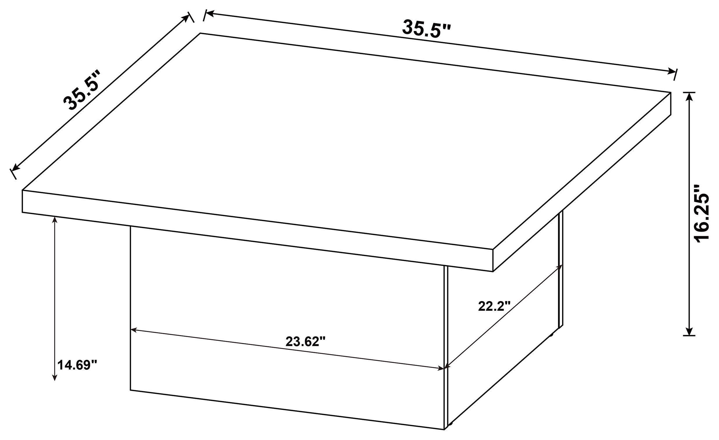 Devar White Square Cocktail Table
