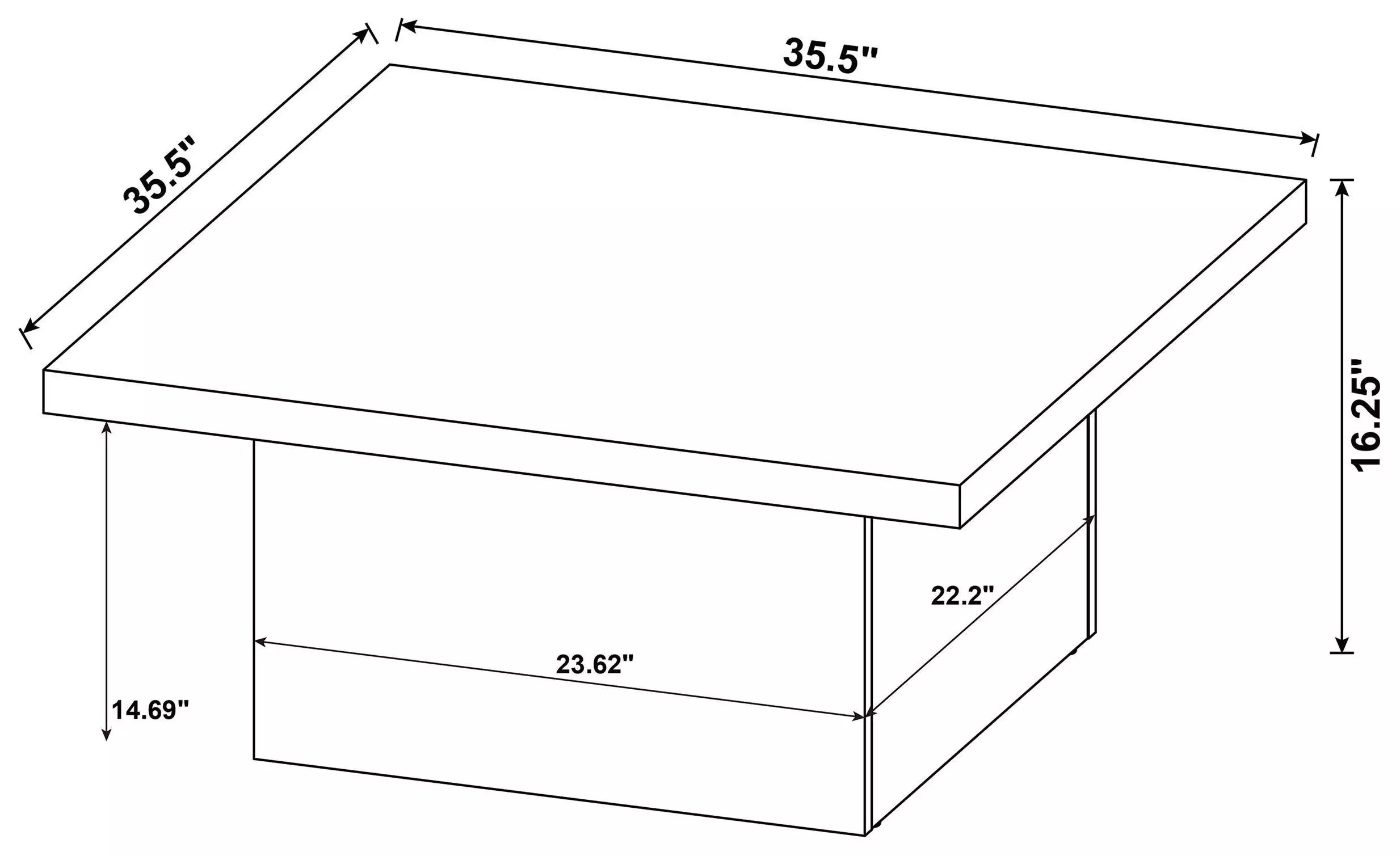 Devar White Square Coffee Table