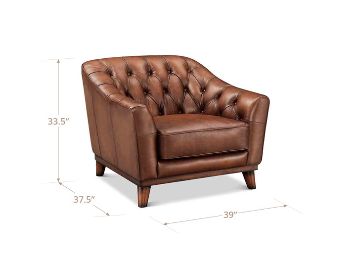 Lorwell Mocha Leather Upholstered Accent Chair