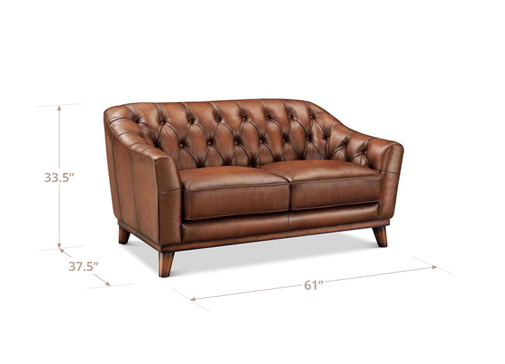 Lorwell Mocha Leather 61" Loveseat