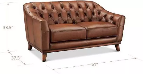 Lorwell Mocha Leather 61" Loveseat