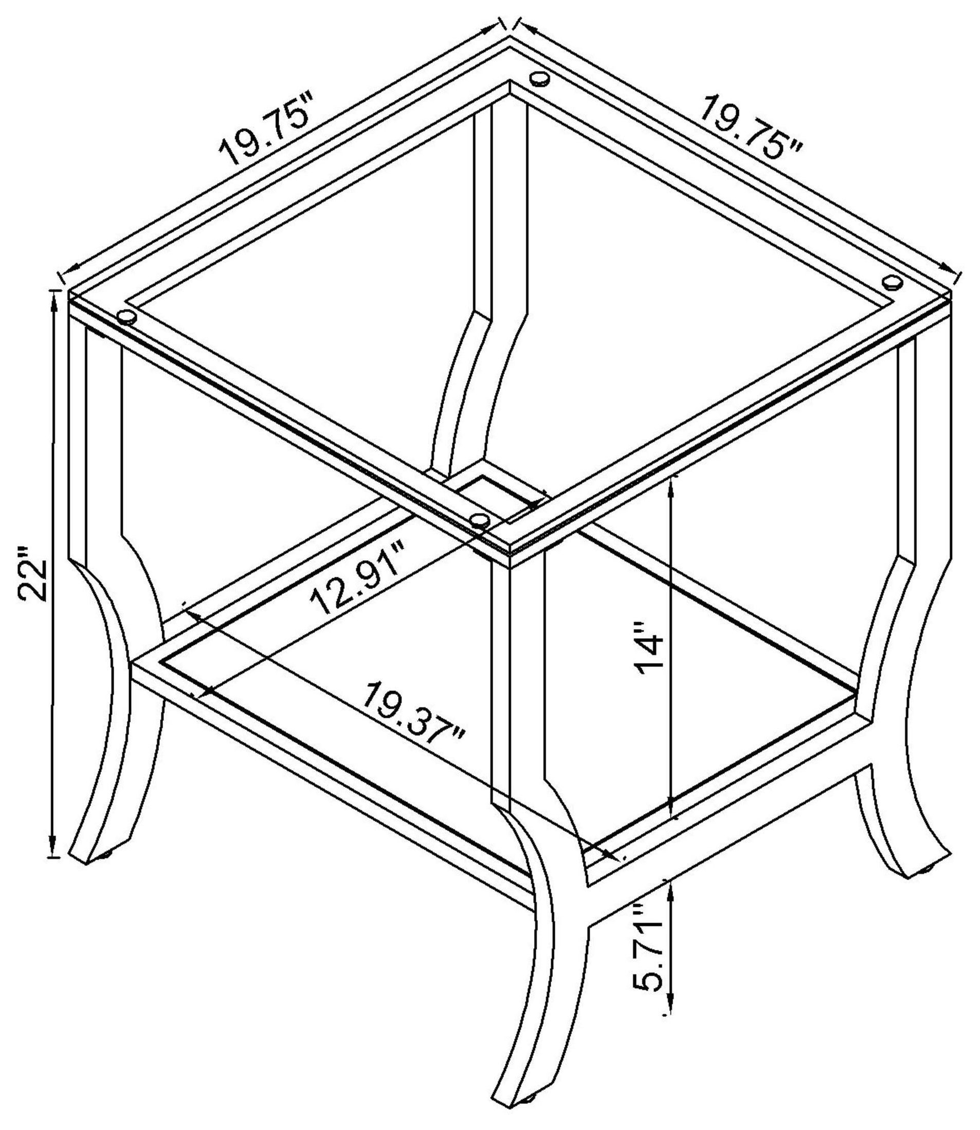 Saide Chrome And Tempered Glass End Table