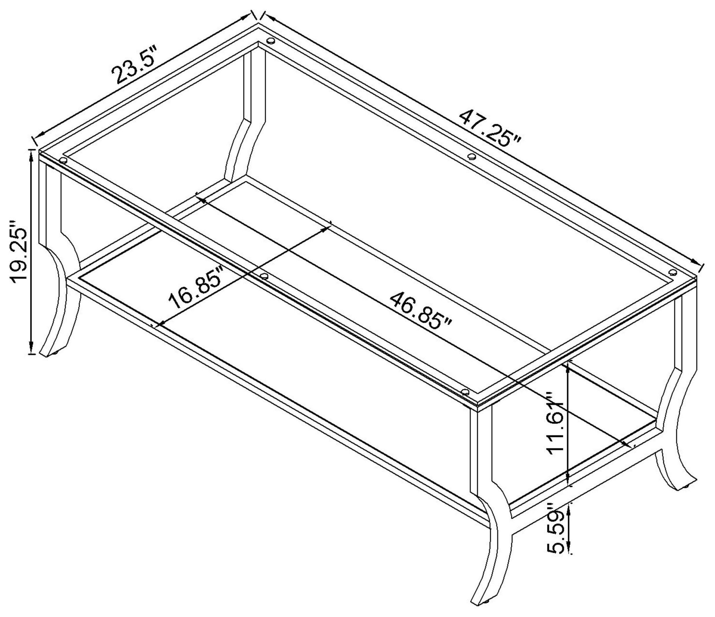 Saide Chrome And Tempered Glass Coffee Table
