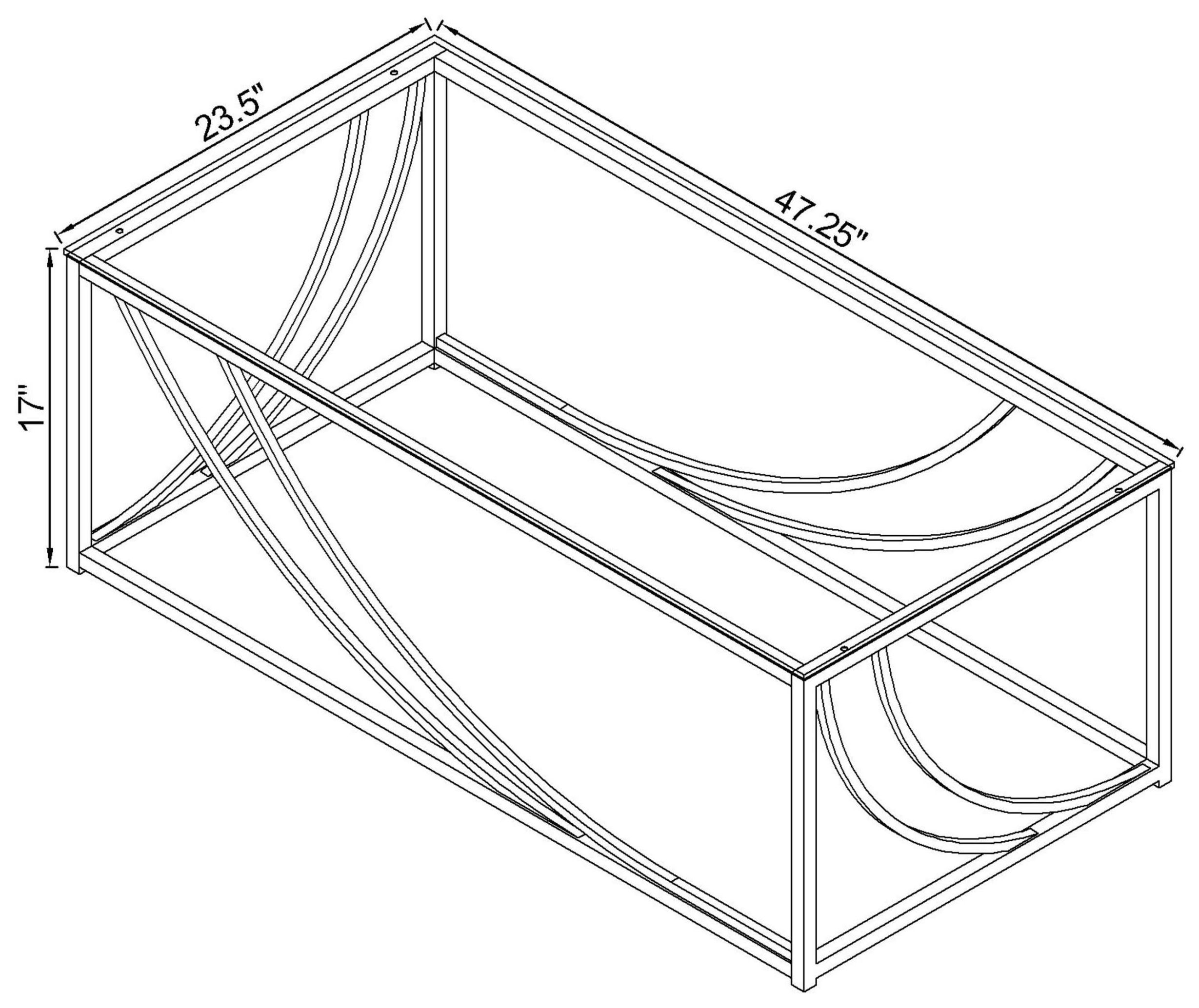 Lille Glass Top  And Chrome Coffee Table