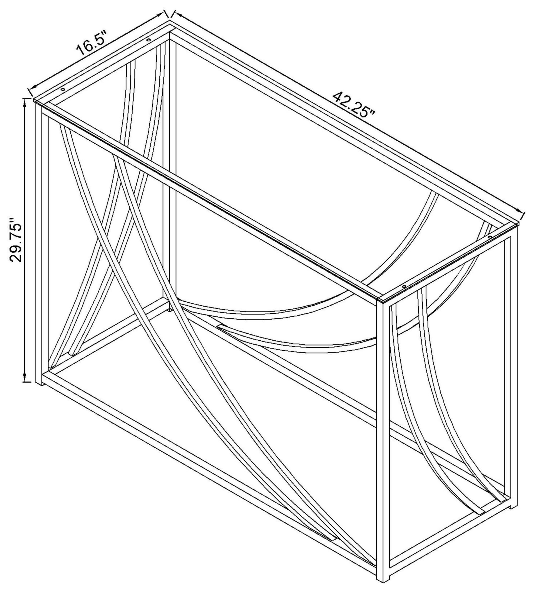 Lille Glass Top  And Chrome Sofa Table