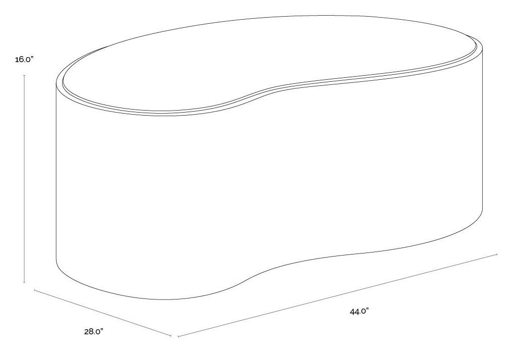 Ishiko Light Brown and Warm Brown Free Form Large Concrete Top Outdoor Cocktail Table