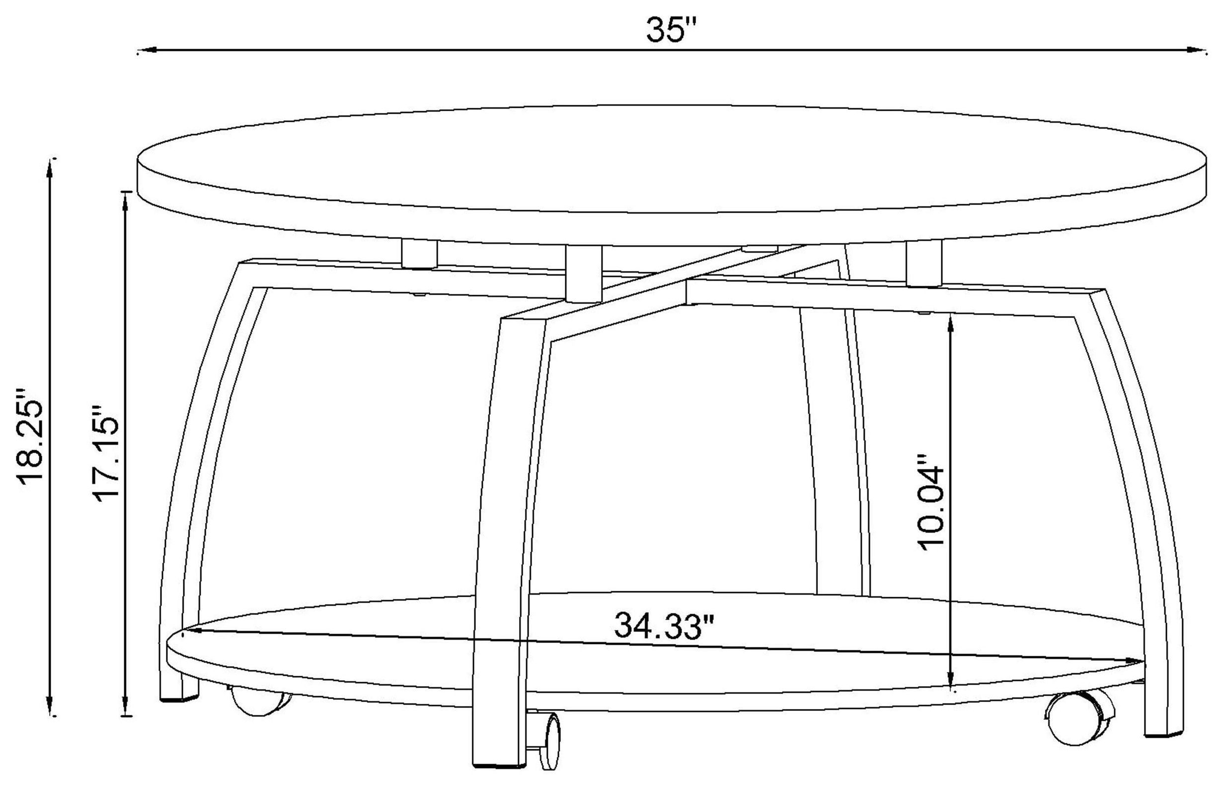 Dacre Dark Grey And Black Nickel Round Coffee Table