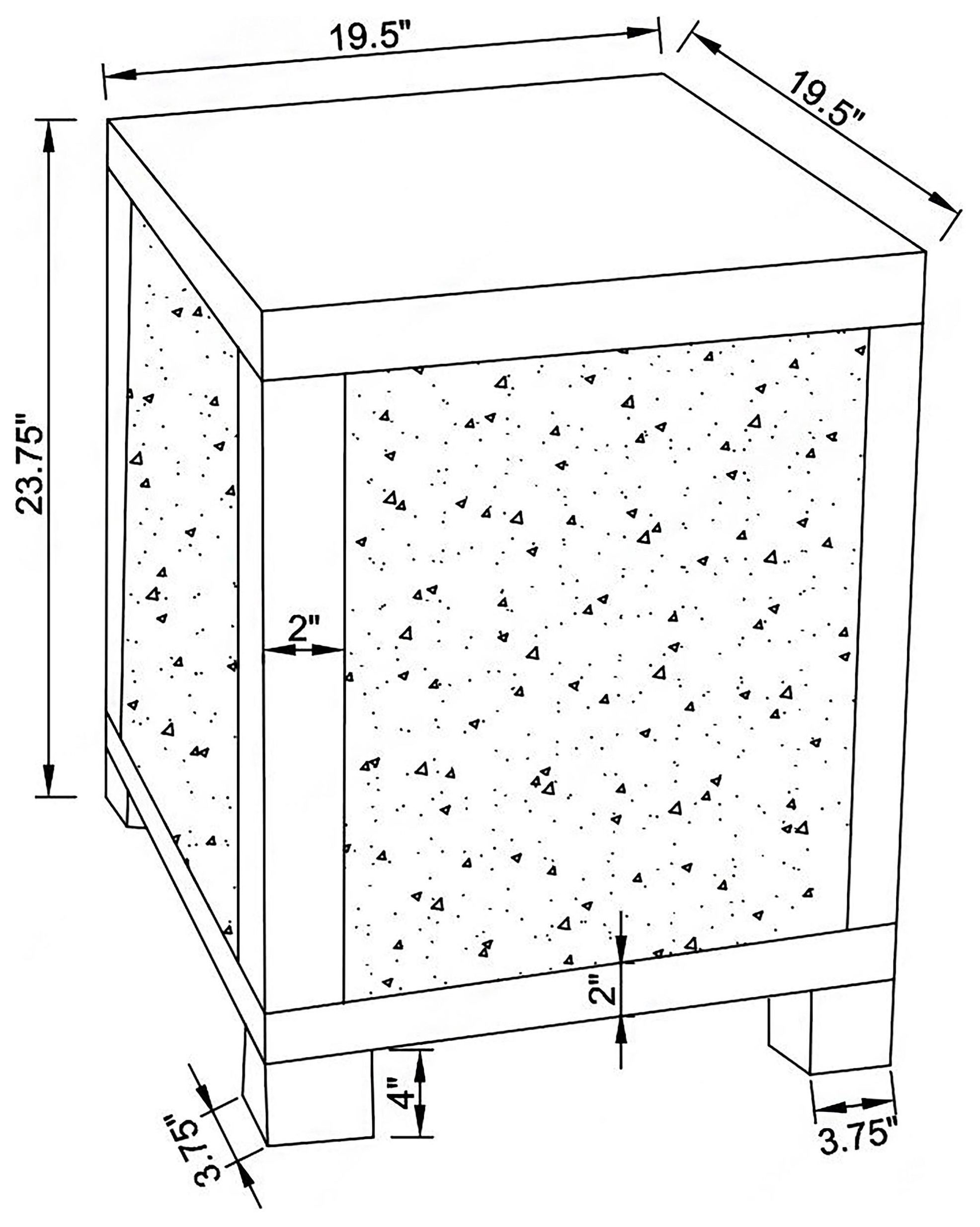 Gillian Silver And Clear Mirror End Table