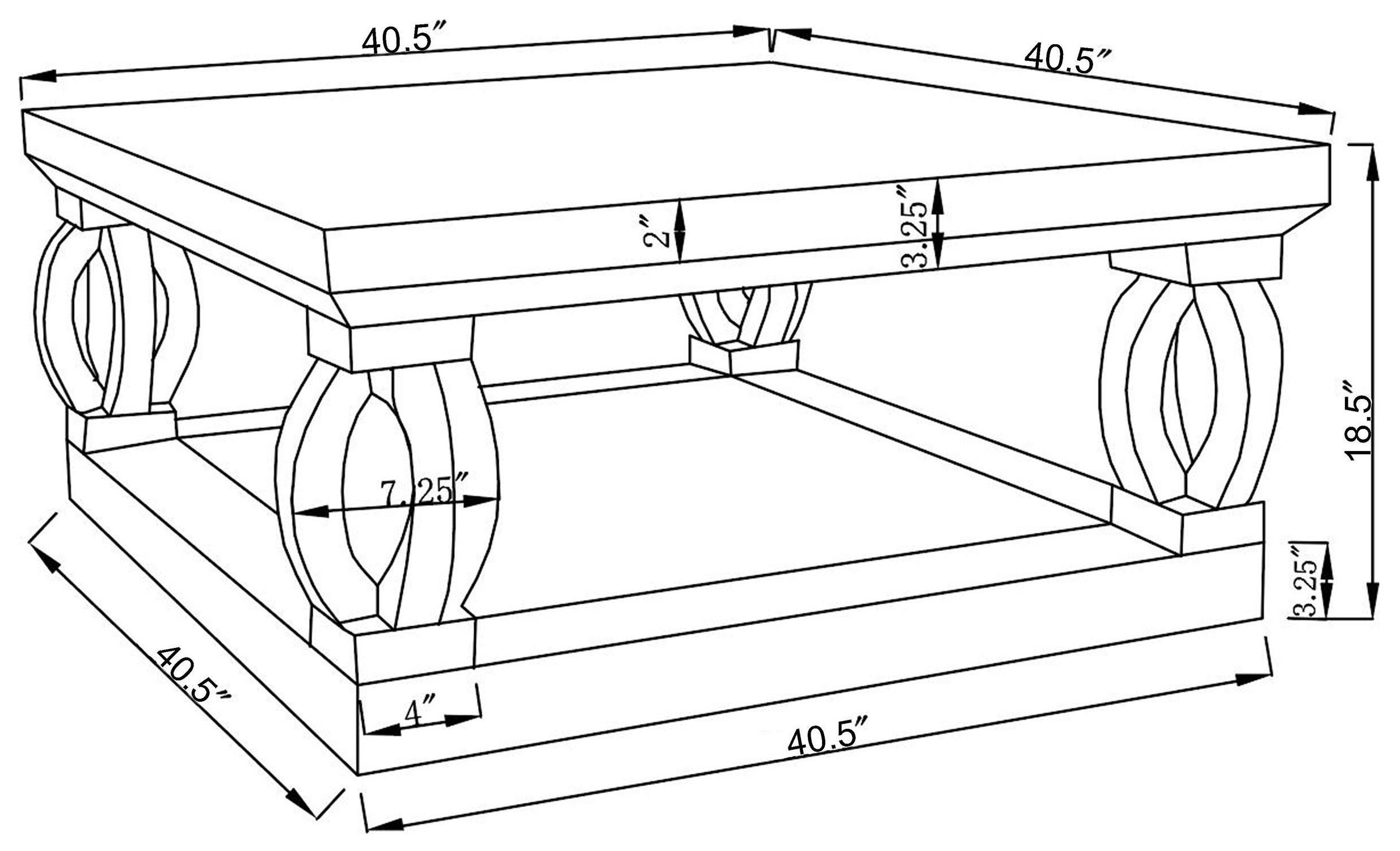 Amalia Clear Mirror Square Coffee Table