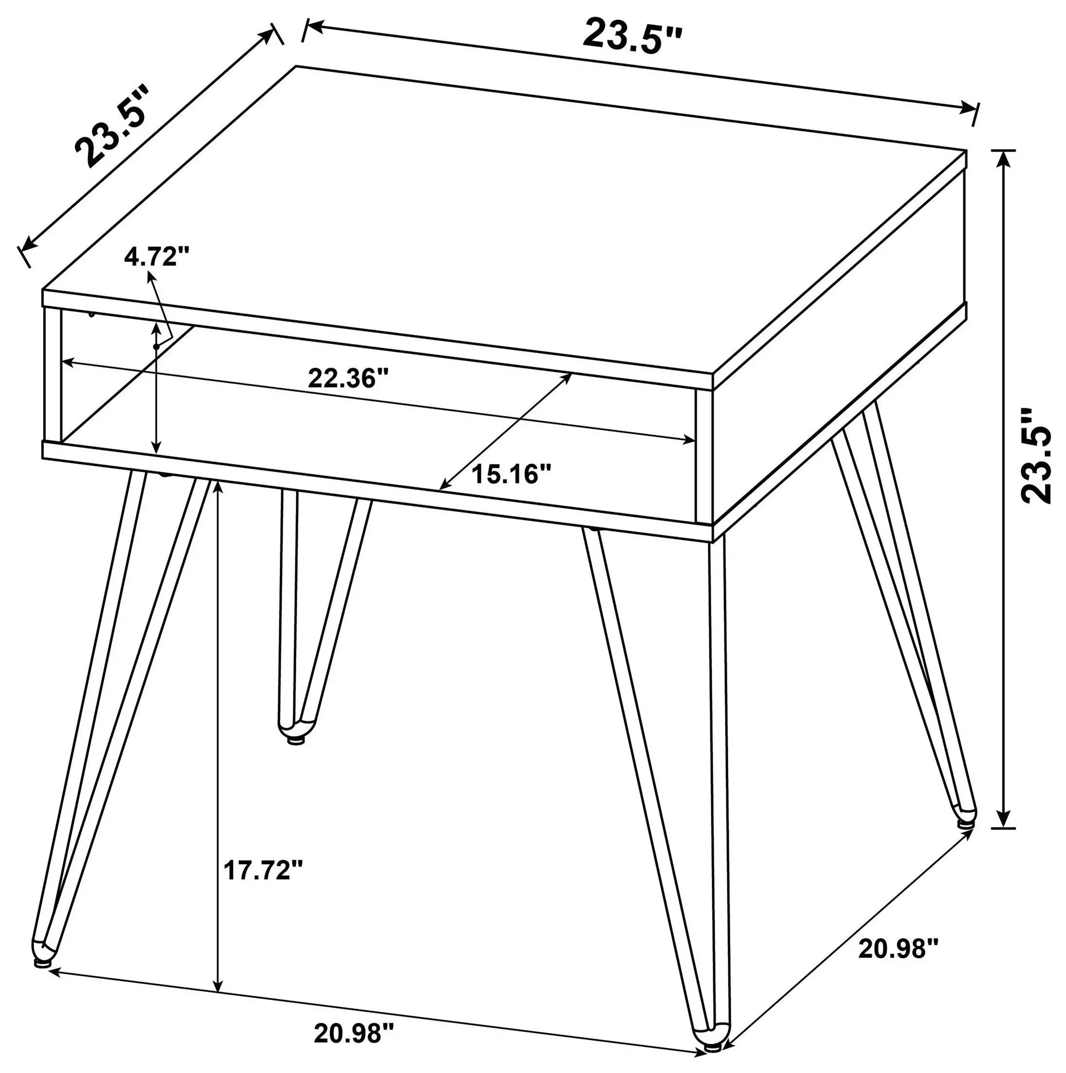Fanning Golden Oak And Black End Table