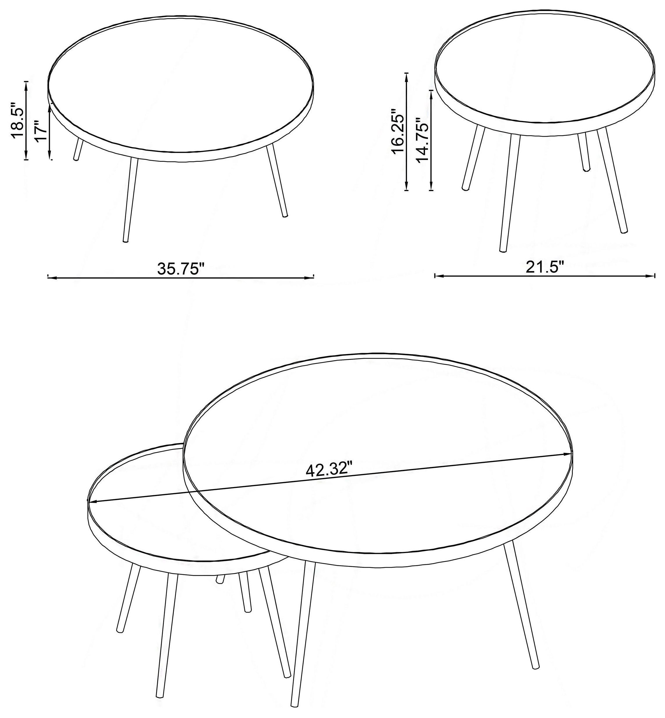 Kaelyn Gold 2 Piece Nesting Coffee Table