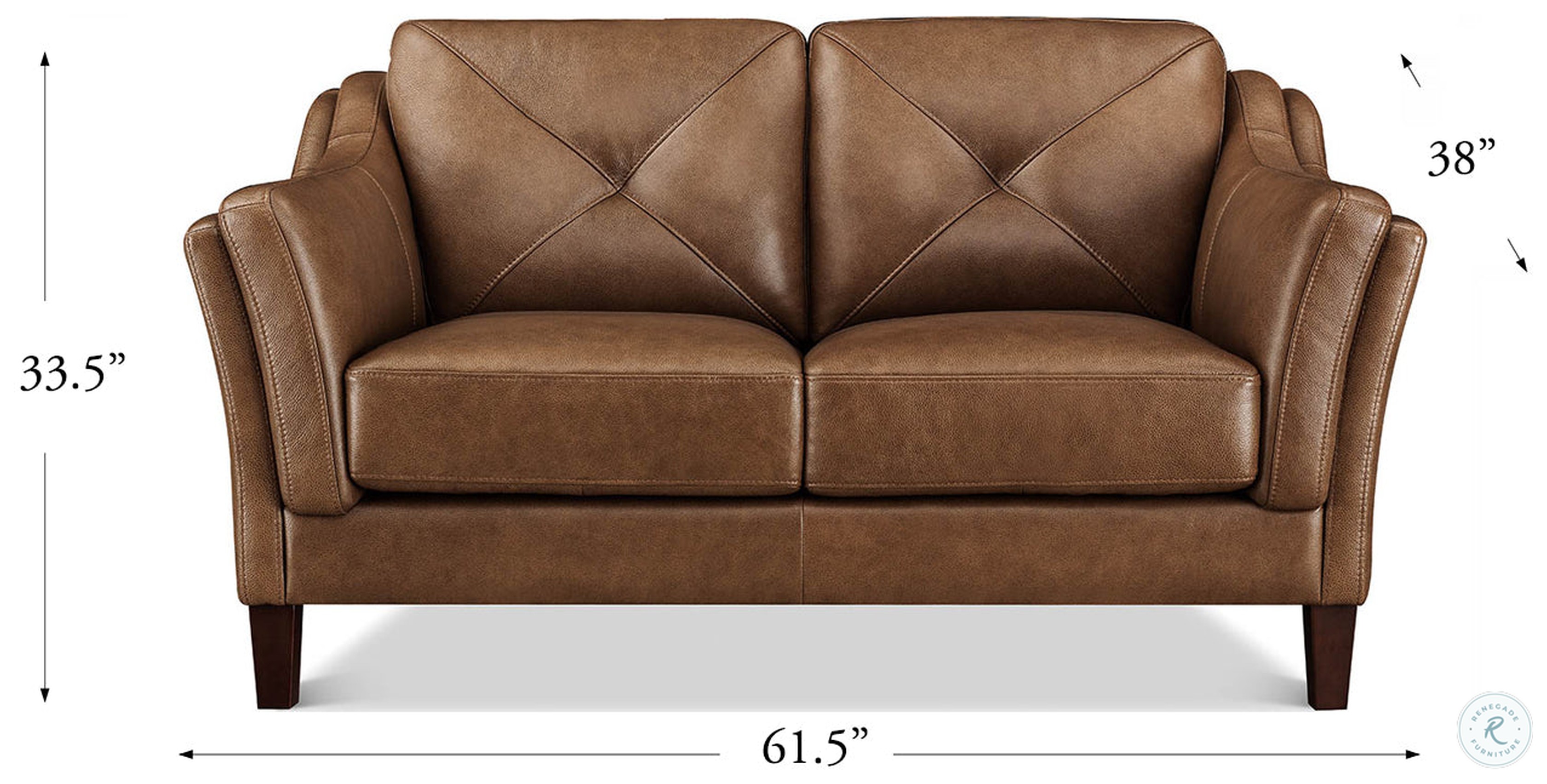 Cassie Latte Leather 62" Loveseat