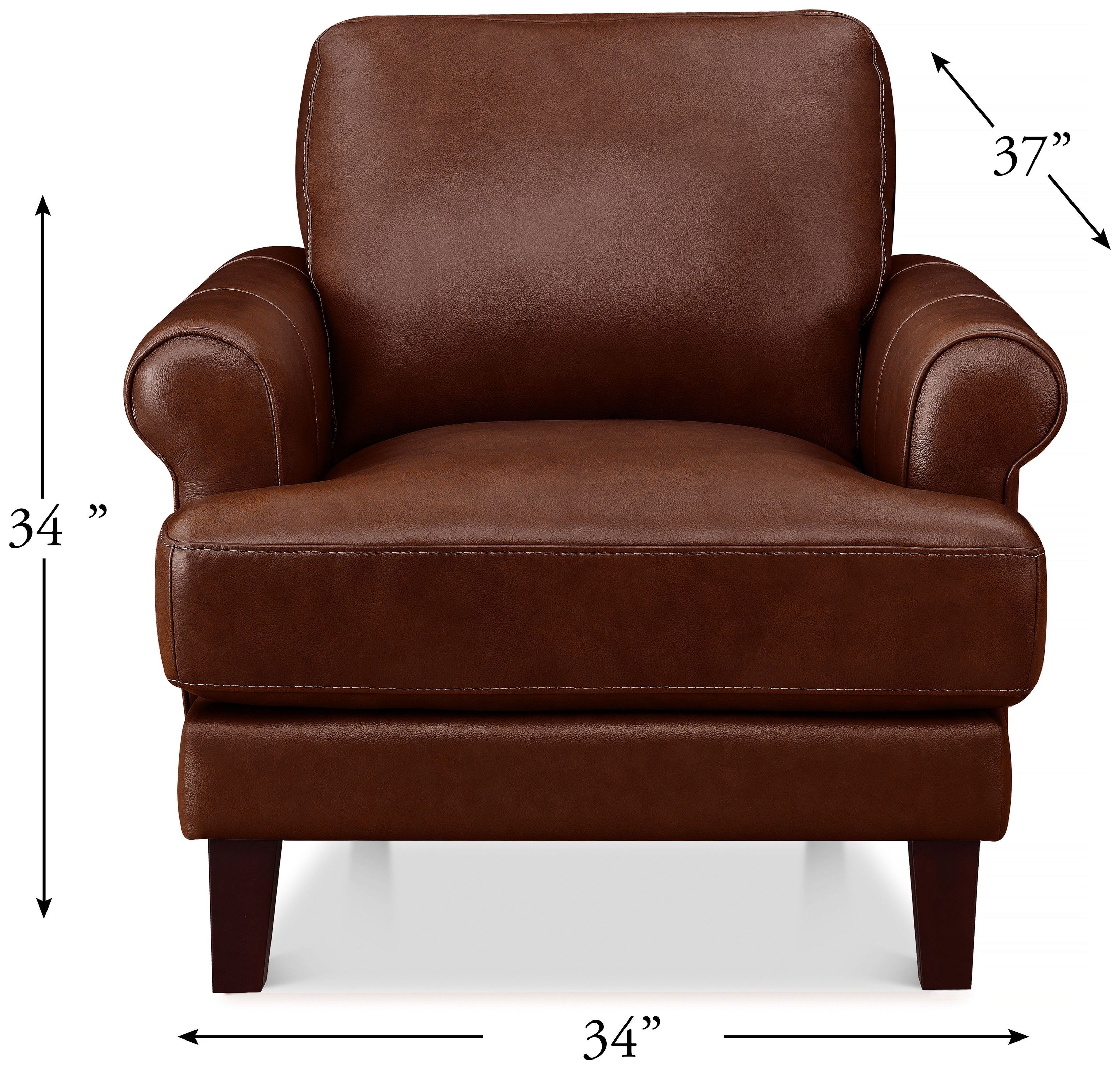Soleil Brandy Leather Upholstered Lounge Chair