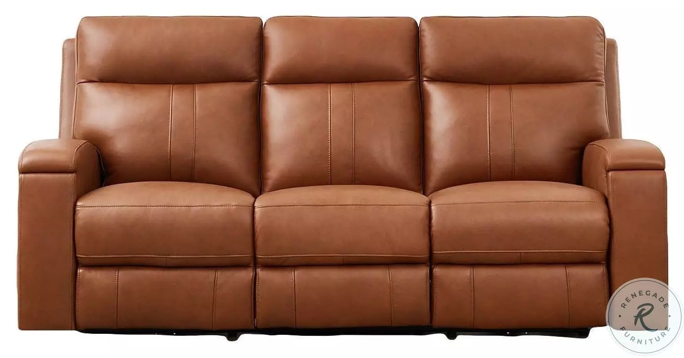 Varden Nutmeg Top Grain Leather Zero Gravity Power Reclining Sofa