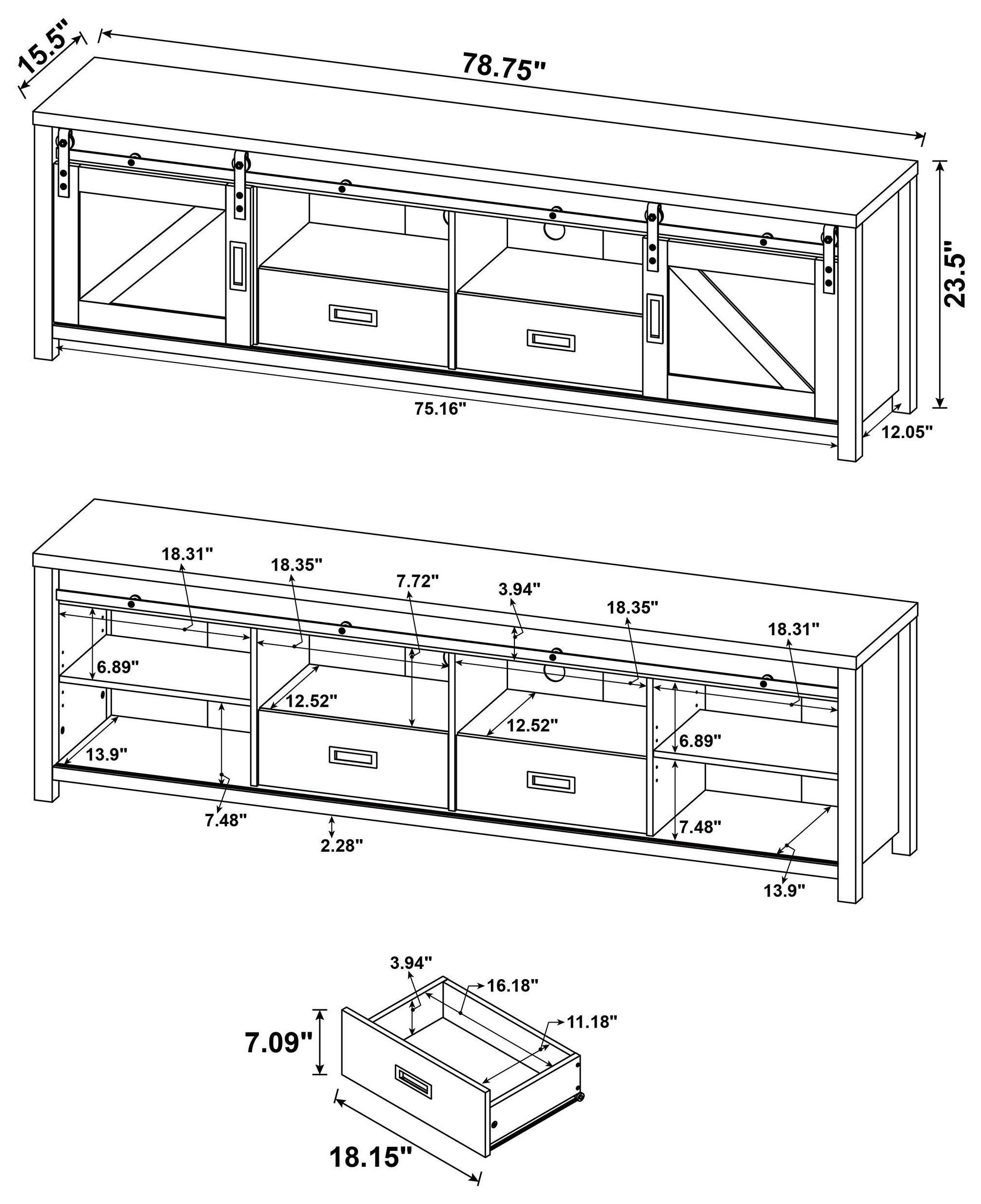 Madra Antique Pine TV Console