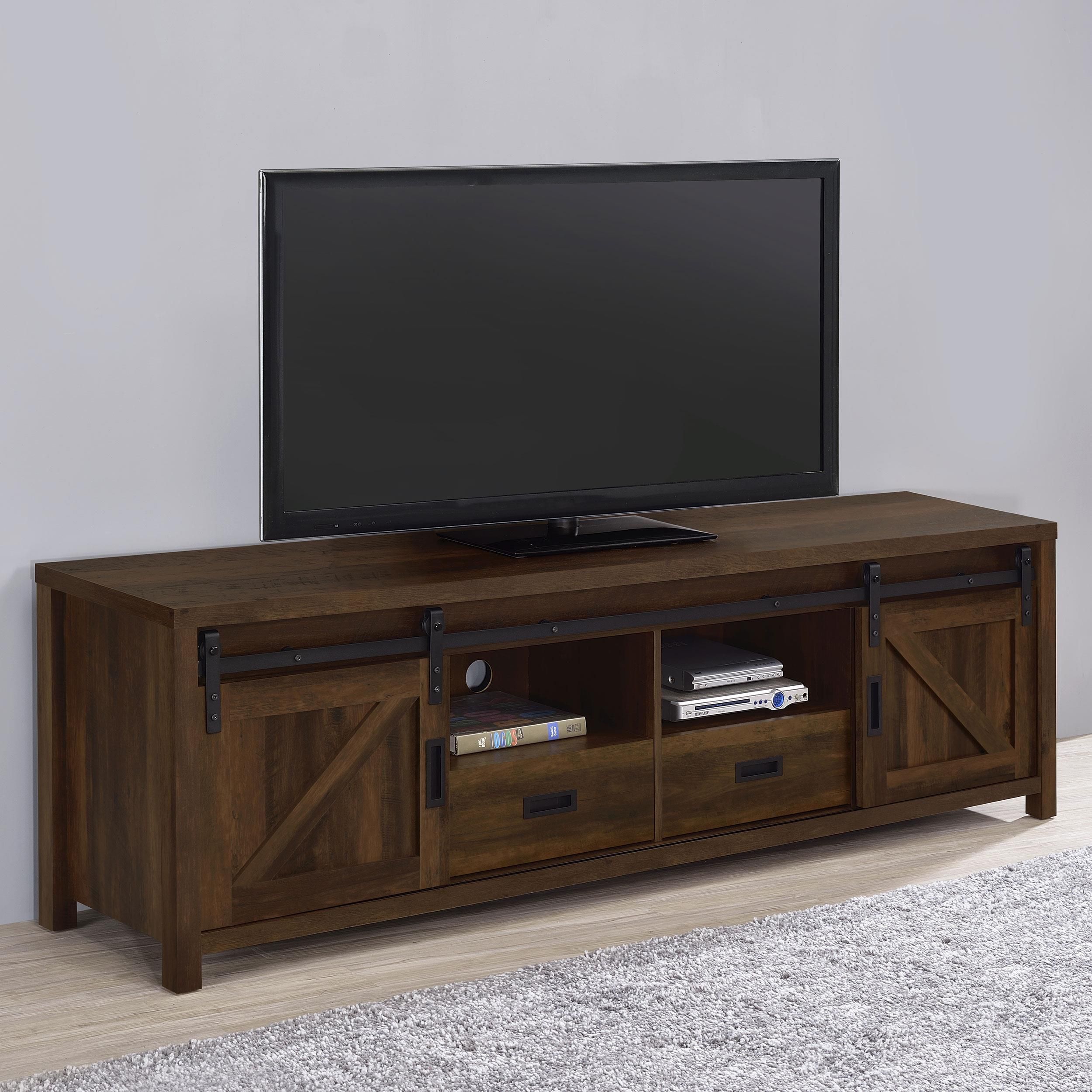 736273 Dark Pine TV Console From Coaster | Coleman Furniture