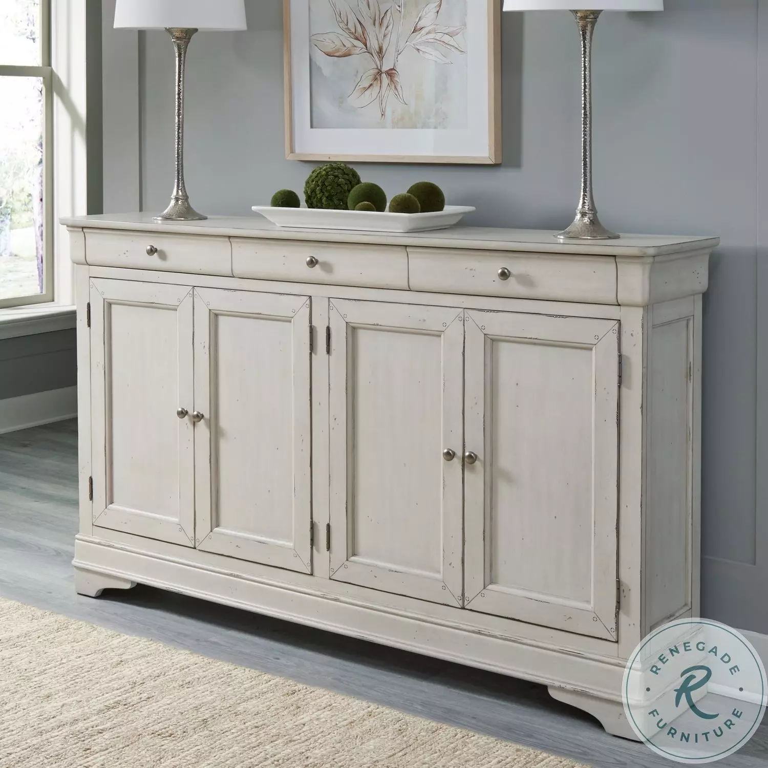 Seaside Bay Porcelain White Hall Buffet From Briarwood Living