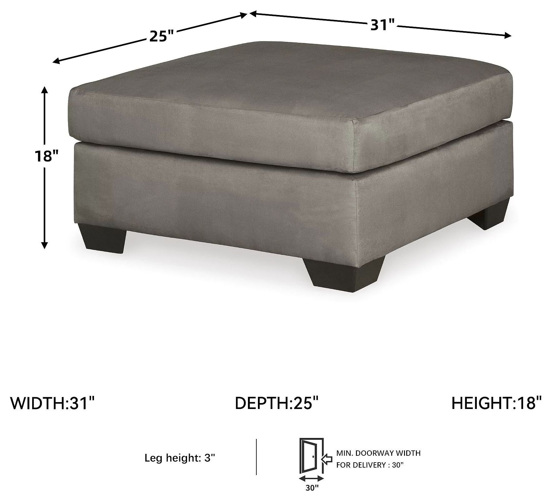 Darcy Cobblestone Ottoman