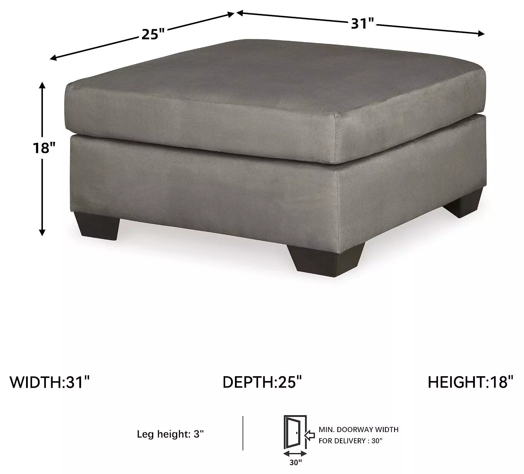 Darcy Cobblestone Ottoman