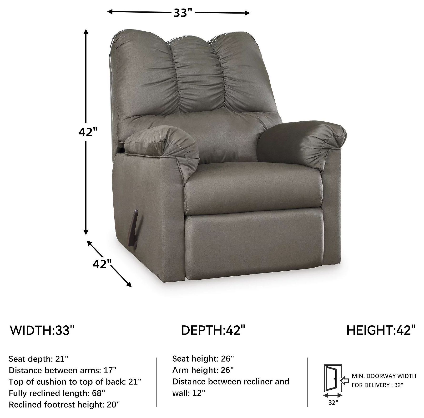 Darcy Cobblestone Rocker Recliner