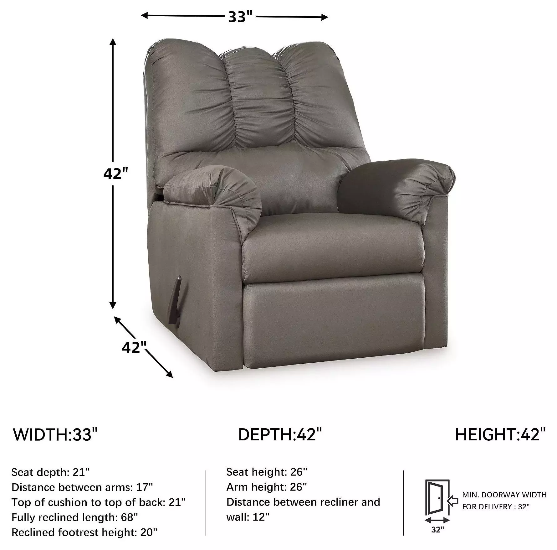 Darcy Cobblestone Rocker Recliner
