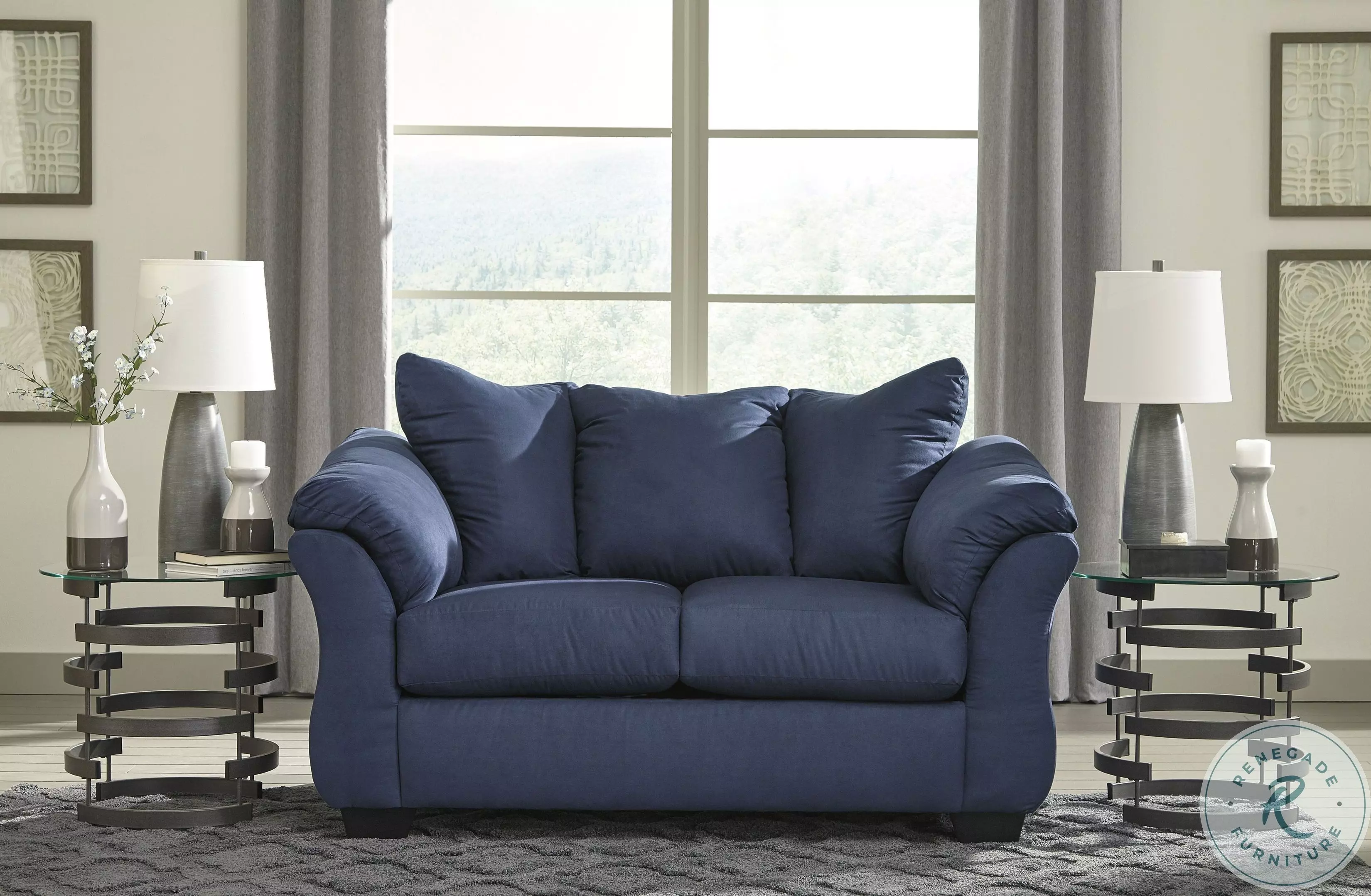 Darcy Blue Loveseat From Home Gallery Stores | Home Gallery