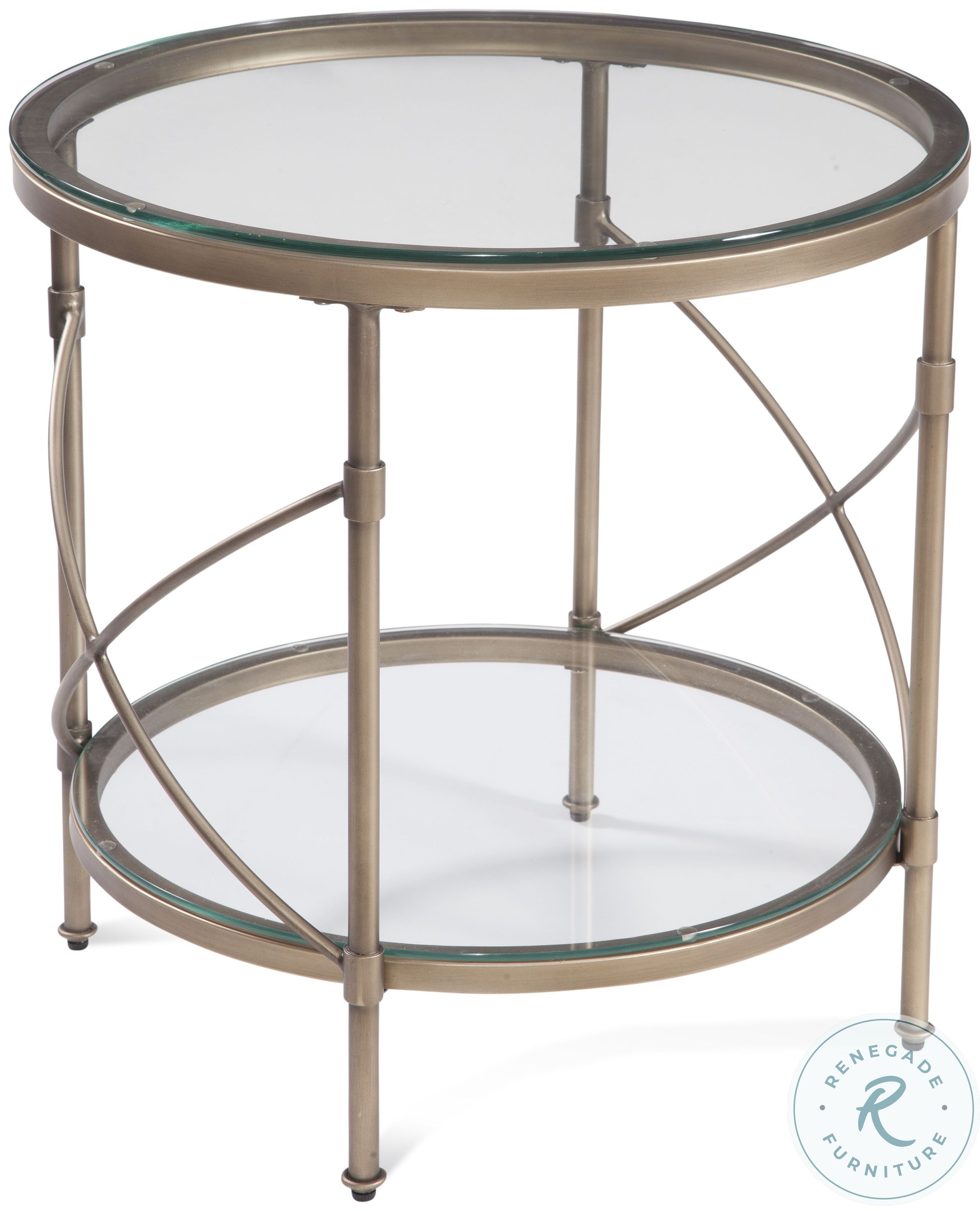 Harrison Antique Gold Round End Table from Bassett Mirror Coleman