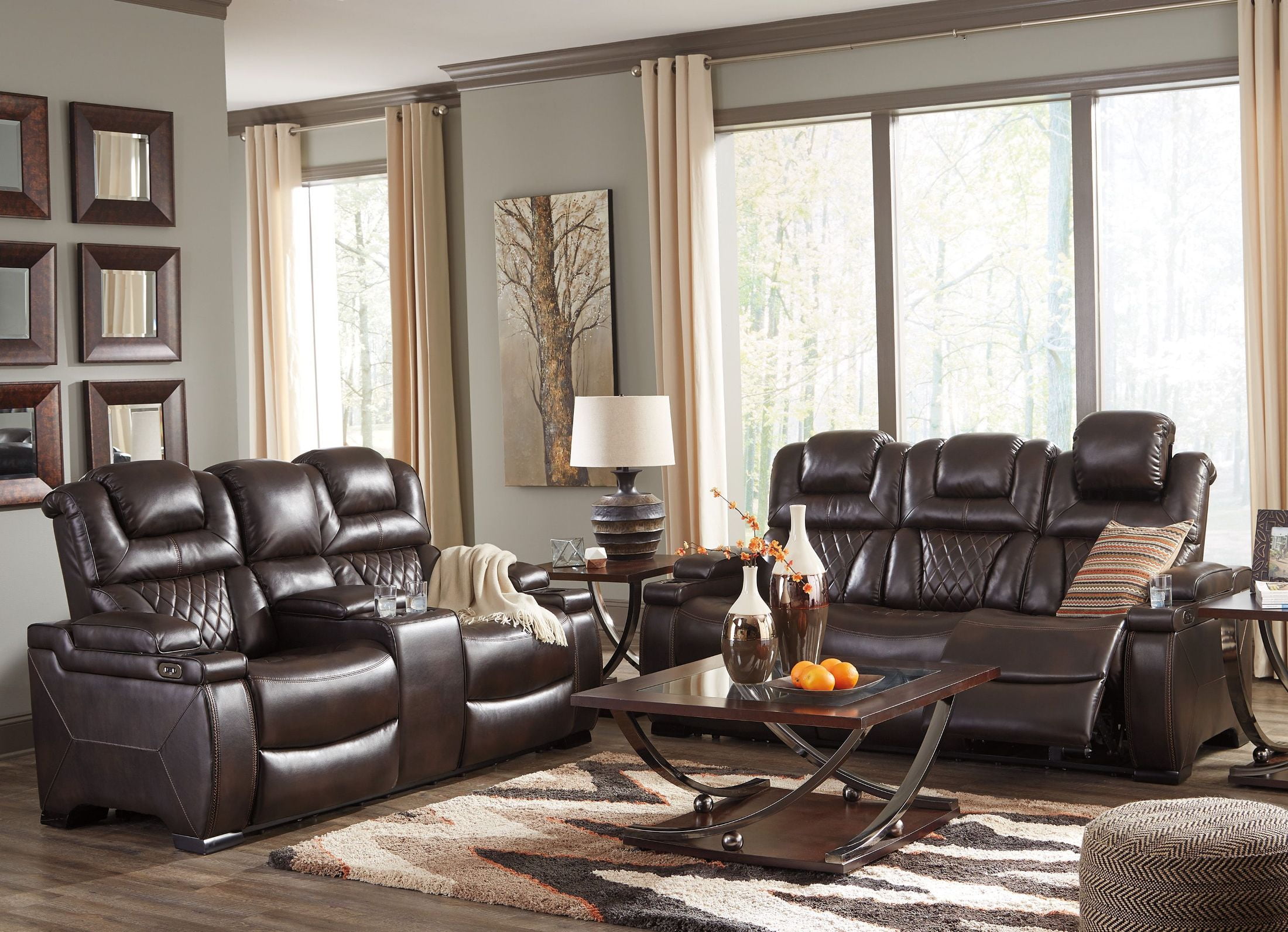 Warnerton Chocolate Power Reclining Living Room Set