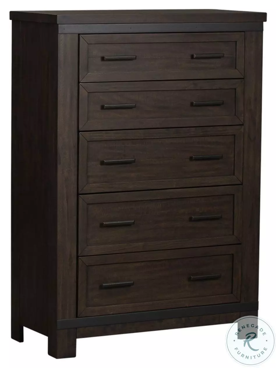 Thornwood Hills Rock Beaten Gray 5 Drawer Chest from Liberty