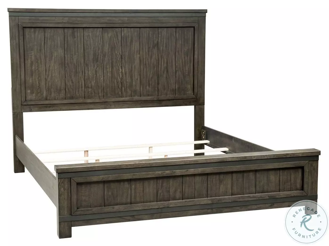 Thornwood Hills Rock Beaten Gray King Panel Bed from Liberty