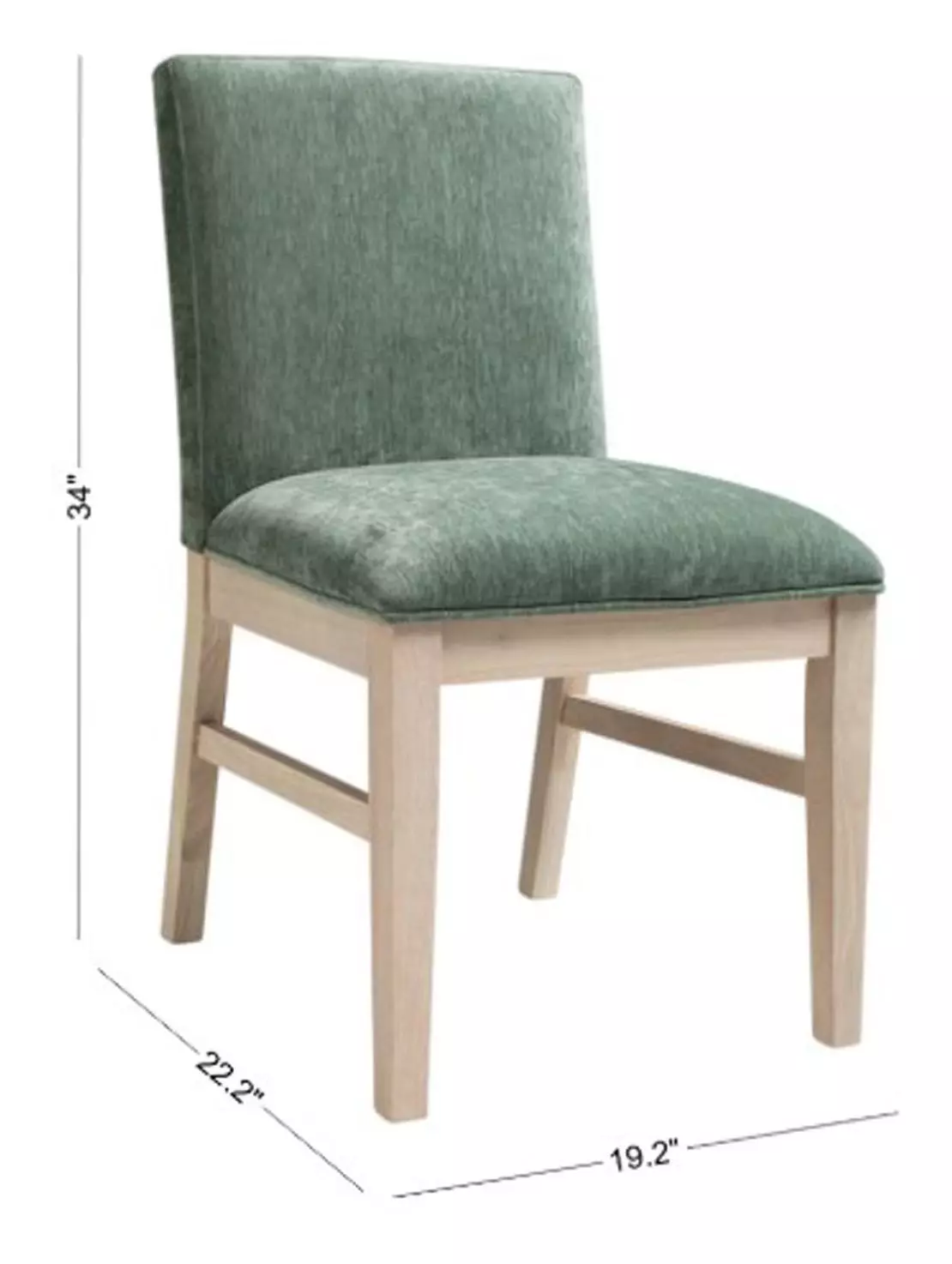 West End Sage Green and Natural Maple Upholstered Parson Side Chair Set of 2