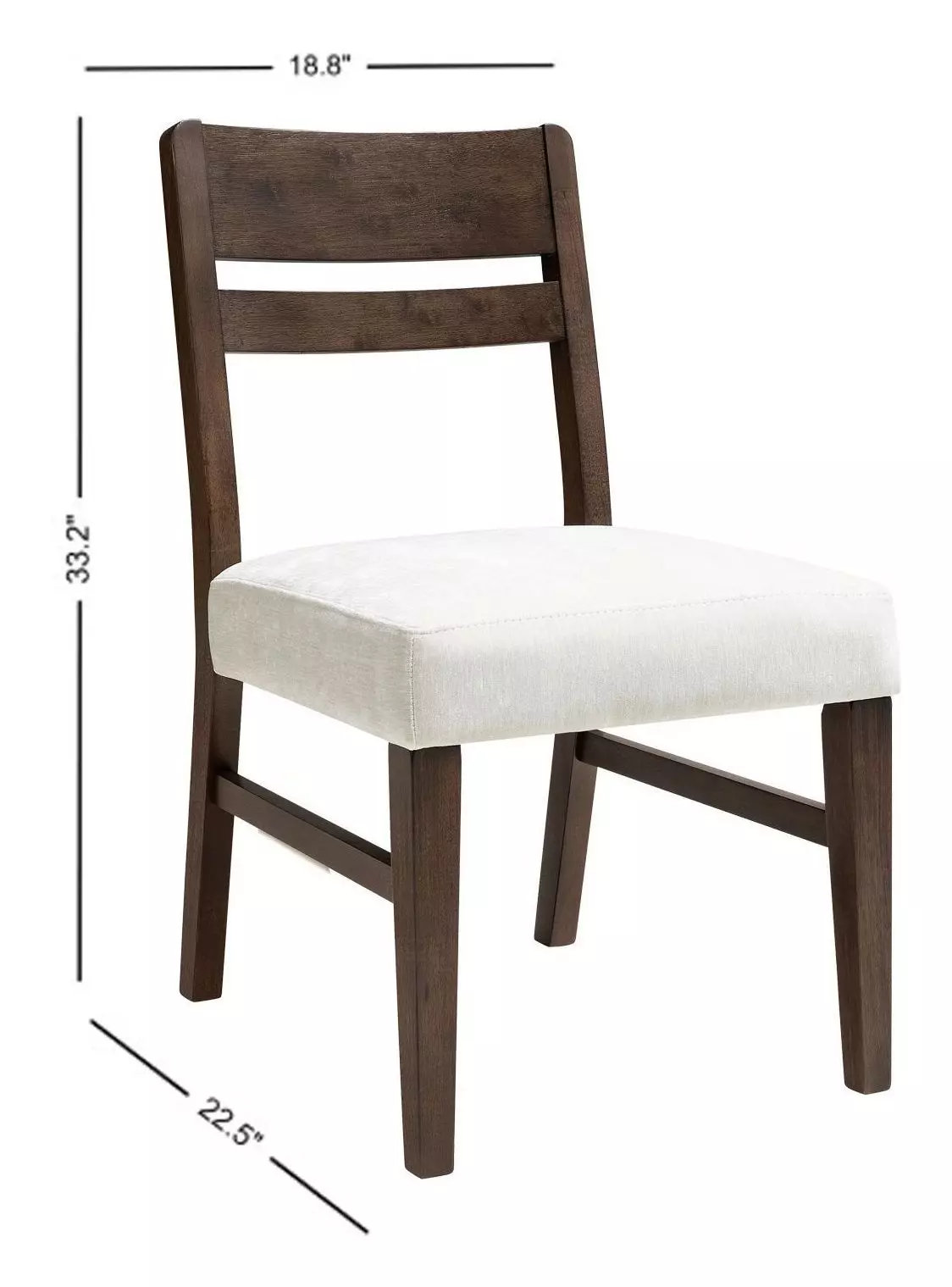 West End Ivory and Saddle Brown Upholstered Ladder Back Side Chair Set of 2