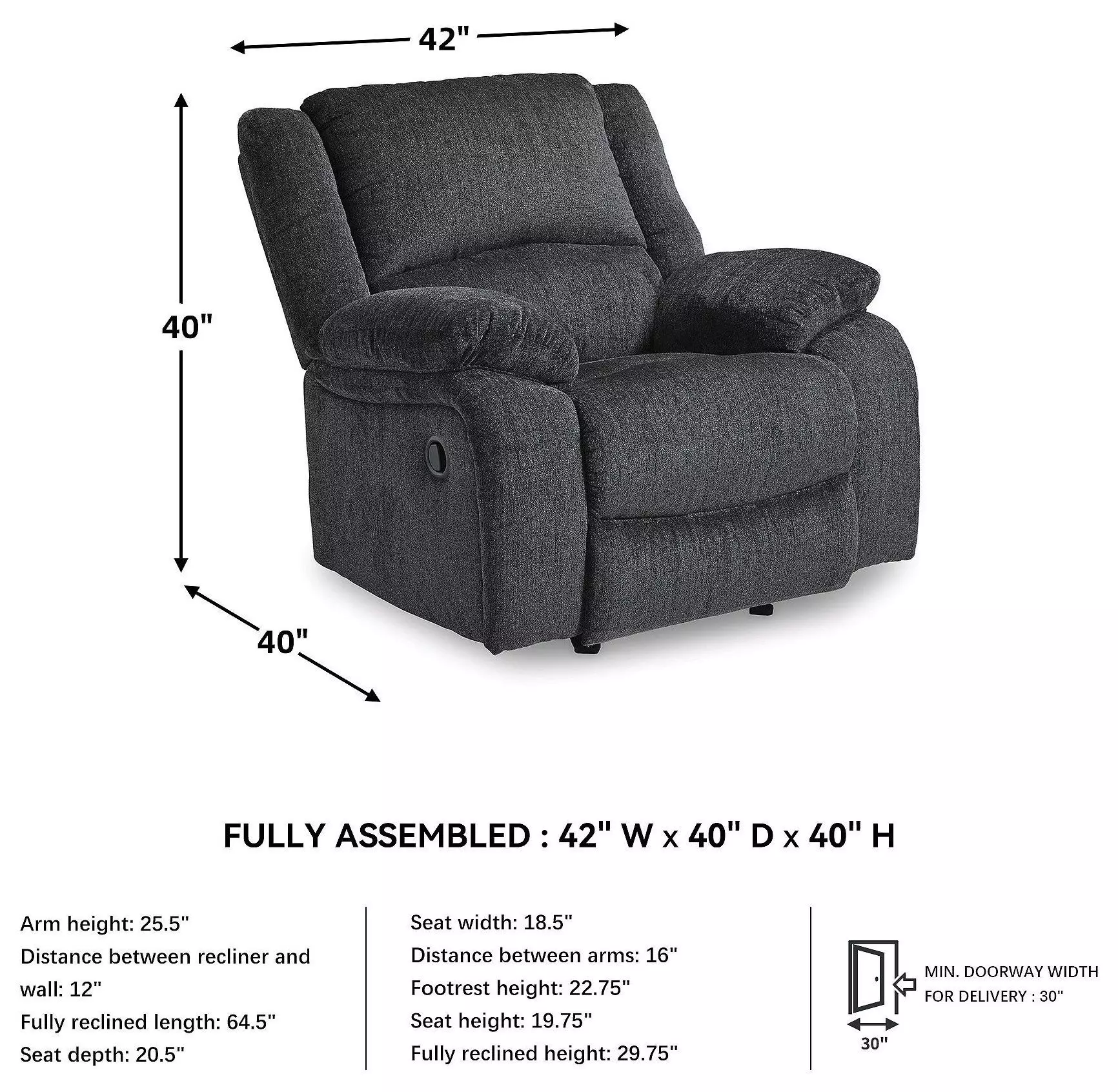 Draycoll Slate Recliner