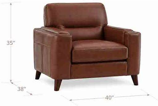 Elwyn Pecan Leather Upholstered Accent Chair