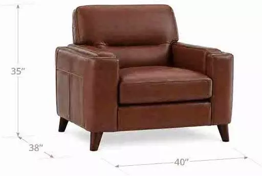 Elwyn Pecan Leather Upholstered Accent Chair