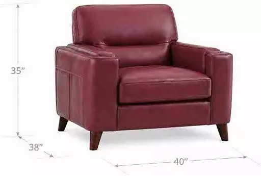 Elwyn Cranberry Leather Upholstered Accent Chair