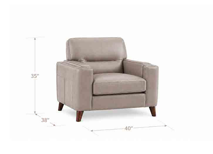 Elwyn Stone Leather Upholstered Accent Chair