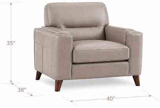 Elwyn Stone Leather Upholstered Accent Chair