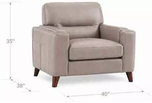 Elwyn Stone Leather Upholstered Accent Chair