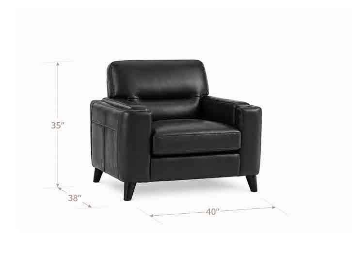 Elwyn Black Leather Upholstered Accent Chair