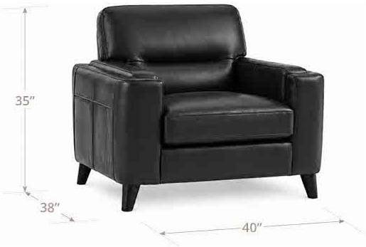 Elwyn Black Leather Upholstered Accent Chair