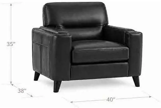Elwyn Black Leather Upholstered Accent Chair