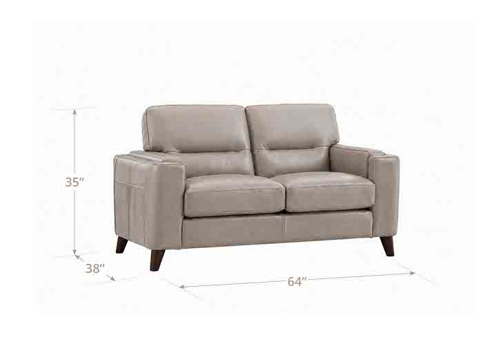 Elwyn Stone Leather 64" Loveseat