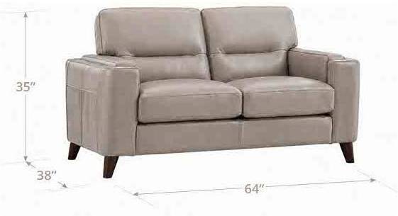 Elwyn Stone Leather 64" Loveseat