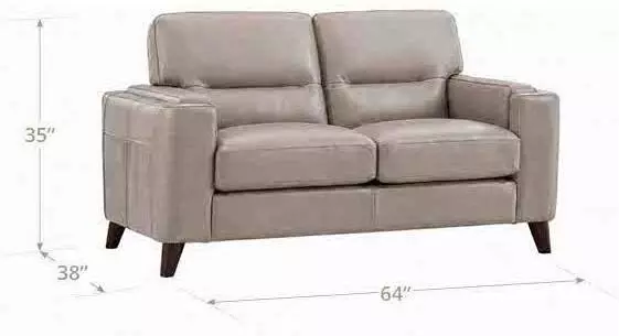 Elwyn Stone Leather 64" Loveseat