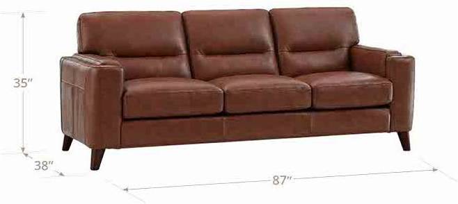 Elwyn Pecan Leather 87" Sofa