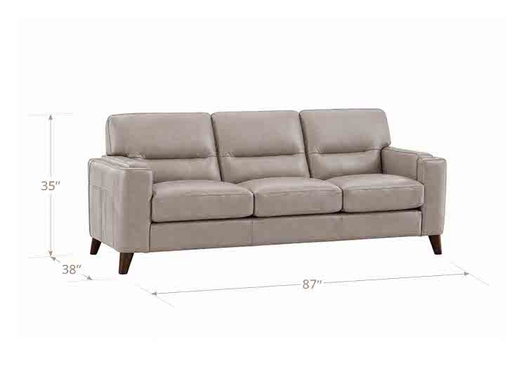 Elwyn Stone Leather 87" Sofa