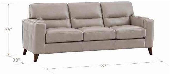 Elwyn Stone Leather 87" Sofa